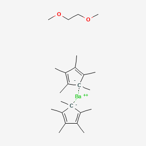 molecular formula C24H40BaO2 B13426548 Barium(2+);1,2-dimethoxyethane;1,2,3,4,5-pentamethylcyclopenta-1,3-diene 