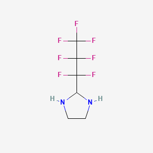 molecular formula C6H7F7N2 B13426580 Imidazolidine, 2-heptafluoropropyl- CAS No. 31185-53-2