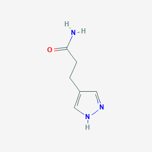 molecular formula C6H9N3O B13426602 3-(1H-pyrazol-4-yl)propanamide 