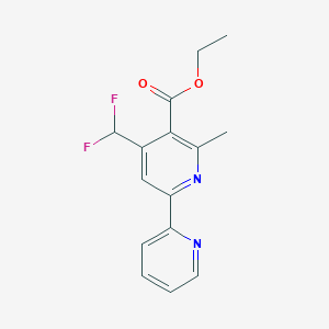 molecular formula C15H14F2N2O2 B13426687 Ethyl 4-(difluoromethyl)-6-methyl-[2,2'-bipyridine]-5-carboxylate 
