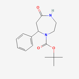 molecular formula C16H22N2O3 B1342681 叔丁基5-氧代-7-苯基-1,4-二氮杂环己烷-1-羧酸酯 CAS No. 220898-16-8