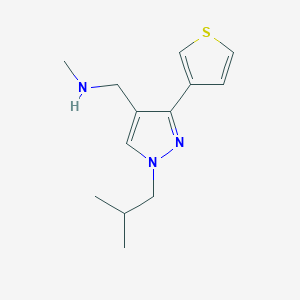 molecular formula C13H19N3S B13426828 1-(1-isobutyl-3-(thiophen-3-yl)-1H-pyrazol-4-yl)-N-methylmethanamine 