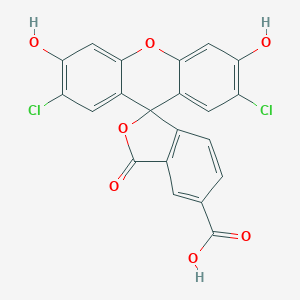molecular formula C21H10Cl2O7 B134270 5(6)-Carboxy-2',7'-dichlorofluorescein CAS No. 142975-81-3