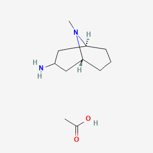 molecular formula C11H22N2O2 B13427013 endo-9-Methyl-9-azabicyclo[3.3.1]nonan-3-amine acetate 