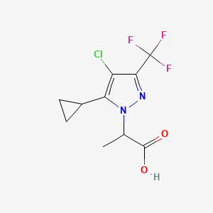molecular formula C10H10ClF3N2O2 B1342733 2-[4-chloro-5-cyclopropyl-3-(trifluoromethyl)-1H-pyrazol-1-yl]propanoic acid CAS No. 1006470-39-8