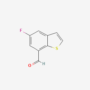 molecular formula C9H5FOS B13427442 5-Fluorobenzo[b]thiophene-7-carbaldehyde 