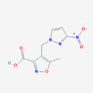 molecular formula C9H8N4O5 B1342756 5-Methyl-4-[(3-nitro-1H-pyrazol-1-YL)methyl]-isoxazole-3-carboxylic acid CAS No. 1006951-15-0
