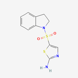 molecular formula C11H11N3O2S2 B13427604 5-(Indolin-1-ylsulfonyl)thiazol-2-amine 