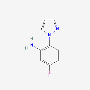 molecular formula C9H8FN3 B1342763 5-fluoro-2-(1H-pyrazol-1-yl)aniline CAS No. 1006960-35-5