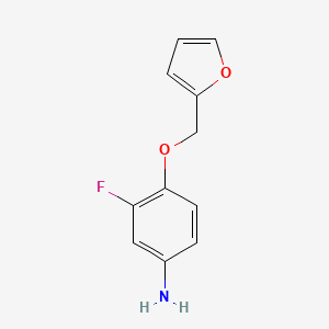 molecular formula C11H10FNO2 B1342766 3-Fluoro-4-(2-furylmethoxy)aniline CAS No. 937598-39-5