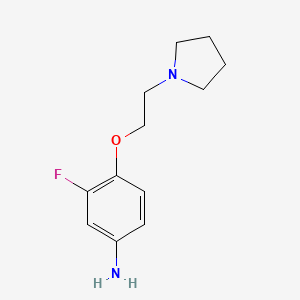 molecular formula C12H17FN2O B1342767 3-Fluoro-4-(2-(pyrrolidin-1-yl)ethoxy)aniline CAS No. 837421-94-0
