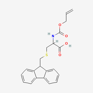molecular formula C21H21NO4S B1342777 S-((9H-fluoren-9-yl)methyl)-N-((allyloxy)carbonyl)-L-cysteine 