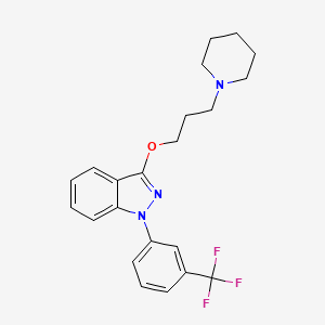 molecular formula C22H24F3N3O B13428069 3-(Piperidinopropoxy)-1-(alpha,alpha,alpha-trifluoro-m-tolyl)-1H-indazole CAS No. 26660-66-2