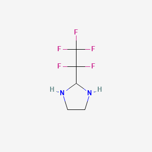 molecular formula C5H7F5N2 B13428407 Imidazolidine, 2-pentafluoroethyl- CAS No. 28462-90-0