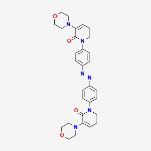molecular formula C30H34N6O4 B13428410 Bis(3-morpholino-5,6-dihydropyridine)diazene Apixaban 