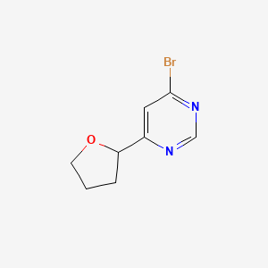 molecular formula C8H9BrN2O B13428467 4-Bromo-6-(tetrahydrofuran-2-yl)pyrimidine 