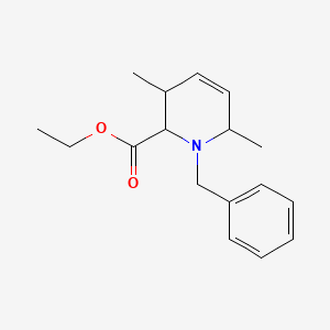 molecular formula C17H23NO2 B13428520 Ethyl 1-benzyl-3,6-dimethyl-1,2,3,6-tetrahydropyridine-2-carboxylate 
