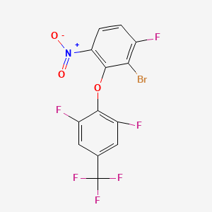 molecular formula C13H4BrF6NO3 B13428581 2-Bromo-3-[2,6-difluoro-4-(trifluoromethyl)phenoxy]-1-fluoro-4-nitrobenzene 