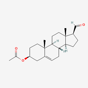 molecular formula C22H32O3 B13428886 [(3S,8S,9S,10R,13S,14S,17S)-17-formyl-10,13-dimethyl-2,3,4,7,8,9,11,12,14,15,16,17-dodecahydro-1H-cyclopenta[a]phenanthren-3-yl] acetate 