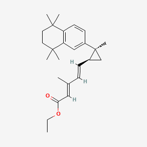 molecular formula C26H36O2 B13429412 Ethyl (2E,4E)-3-Methyl-5-[(1S,2S)-2-methyl-2-(5,6,7,8-tetrahydro-5,5,8,8-tetramethyl-2-naphthalenyl)cyclopropyl]-2,4-pentadienoate 
