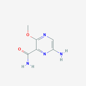 molecular formula C6H8N4O2 B13429622 6-Amino-3-methoxy-2-pyrazinecarboxamide 