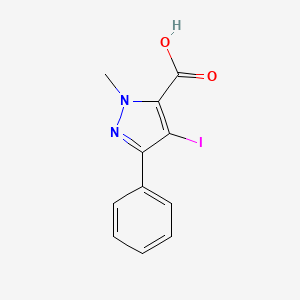 molecular formula C11H9IN2O2 B13429726 4-iodo-1-methyl-3-phenyl-1H-pyrazole-5-carboxylic acid 