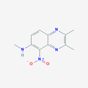 molecular formula C11H12N4O2 B134298 N,2,3-Trimethyl-5-nitroquinoxalin-6-amine CAS No. 107095-00-1