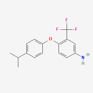 molecular formula C16H16F3NO B1342985 4-(4-Isopropylphenoxy)-3-(trifluoromethyl)aniline CAS No. 946697-76-3