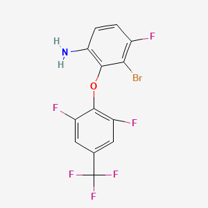 molecular formula C13H6BrF6NO B13430168 3-Bromo-2-[2,6-difluoro-4-(trifluoromethyl)phenoxy]-4-fluoroaniline 