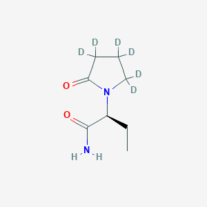 molecular formula C8H14N2O2 B134302 (2S)-2-[2-Oxo(~2~H_6_)pyrrolidin-1-yl]butanamide CAS No. 1133229-30-7