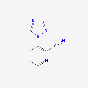 molecular formula C8H5N5 B1343036 3-[1,2,4]Triazol-1-yl-pyridine-2-carbonitrile 