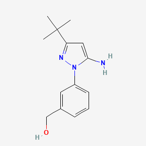 molecular formula C14H19N3O B1343037 [3-(5-Amino-3-tert-butyl-pyrazol-1-yl)-phenyl]-methanol 
