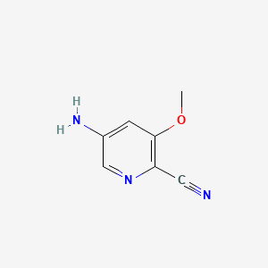 molecular formula C7H7N3O B1343046 5-Amino-3-methoxypicolinonitrile CAS No. 573762-39-7