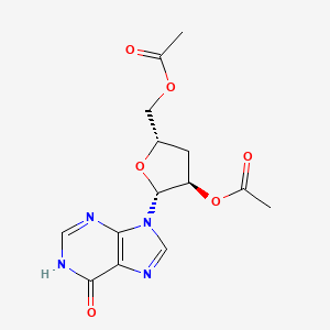 molecular formula C14H16N4O6 B13430481 3'-Deoxyinosine 2',5'-Diacetate 