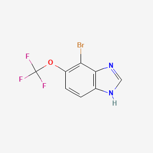 molecular formula C8H4BrF3N2O B13430488 4-Bromo-5-(trifluoromethoxy)-1H-benzimidazole 