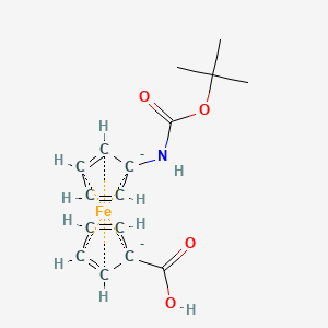 molecular formula C16H19FeNO4-2 B13430640 tert-butyl N-cyclopentylcarbamate;cyclopenta-2,4-diene-1-carboxylic acid;iron 