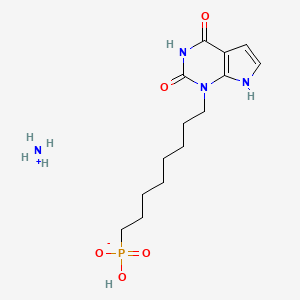 molecular formula C14H25N4O5P B13430732 Ammonium hydrogen (8-(2,4-dioxo-2,3,4,7-tetrahydro-1H-pyrrolo[2,3-d]pyrimidin-1-yl)octyl)phosphonate 