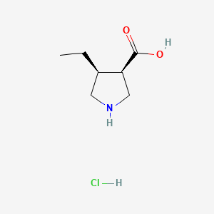 molecular formula C7H14ClNO2 B13430797 (3R,4S)-4-Ethylpyrrolidine-3-carboxylic acid hcl 