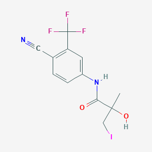 molecular formula C12H10F3IN2O2 B13430885 n-[4-Cyano-3-(trifluoromethyl)phenyl]-2-hydroxy-3-iodo-2-methylpropanamide 