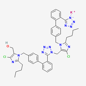 molecular formula C44H43Cl2KN12O B13430925 N1-Losartanyl-losartan (Losartan Impurity) Potassium Salt CAS No. 212316-86-4