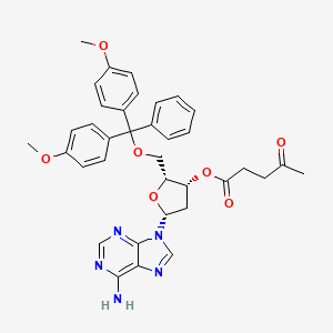 molecular formula C36H37N5O7 B13430974 levulinoyl(-3)[DMT(-5)]2-deoxy-D-thrPenf(b)-adenin-9-yl 