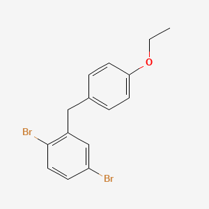 molecular formula C15H14Br2O B13431045 1,4-Dibromo-2-[(4-ethoxyphenyl)methyl]benzene 
