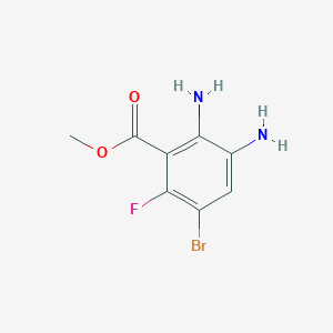 molecular formula C8H8BrFN2O2 B13431113 Methyl 3-bromo-5,6-diamino-2-fluorobenzoate 
