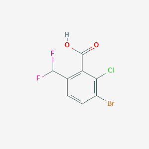 molecular formula C8H4BrClF2O2 B13431125 3-Bromo-2-chloro-6-(difluoromethyl)benzoic acid 