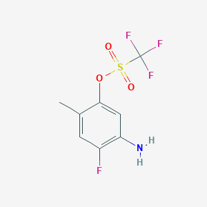 molecular formula C8H7F4NO3S B13431142 5-Amino-4-fluoro-2-methylphenyl trifluoromethanesulphonate 