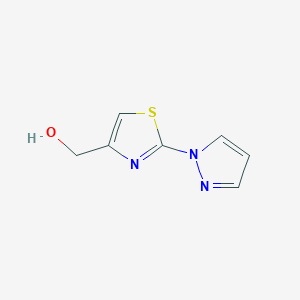 molecular formula C7H7N3OS B1343136 [2-(1H-Pyrazol-1-yl)-1,3-thiazol-4-yl]methanol 