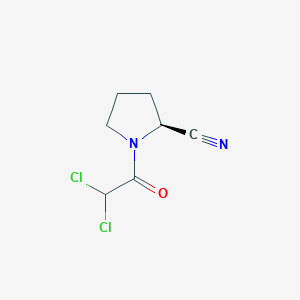 molecular formula C7H8Cl2N2O B13431368 (2S)-1-(2,2-Dichloroacetyl)-2-pyrrolidinecarbonitrile 