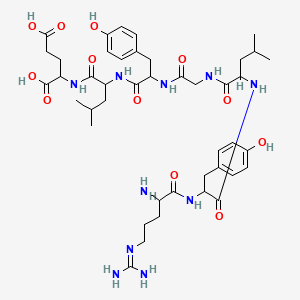molecular formula C43H64N10O12 B1343140 2-[[2-[[2-[[2-[[2-[[2-[[2-Amino-5-(diaminomethylideneamino)pentanoyl]amino]-3-(4-hydroxyphenyl)propanoyl]amino]-4-methylpentanoyl]amino]acetyl]amino]-3-(4-hydroxyphenyl)propanoyl]amino]-4-methylpentanoyl]amino]pentanedioic acid CAS No. 83471-49-2