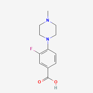molecular formula C12H15FN2O2 B1343141 3-Fluoro-4-(4-methylpiperazin-1-YL)benzoic acid CAS No. 250683-76-2