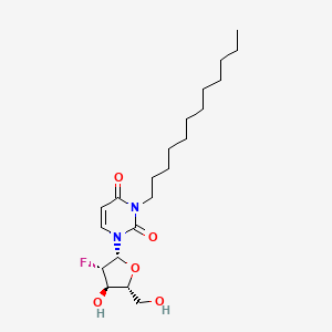 molecular formula C21H35FN2O5 B13431413 3-dodecyl-1-[(2R,3S,4R,5R)-3-fluoro-4-hydroxy-5-(hydroxymethyl)oxolan-2-yl]pyrimidine-2,4-dione 